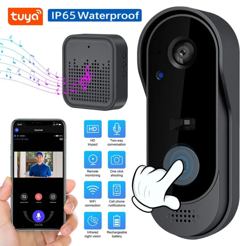 Smart Video Doorbell – WiFi HD Camera | Tuya App, IR Night Vision