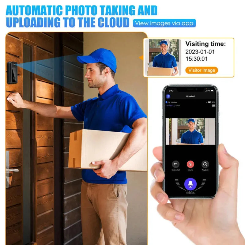 Smart Video Doorbell – WiFi HD Camera | Tuya App, IR Night Vision